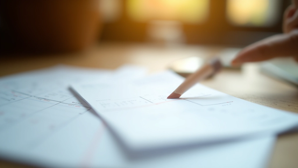 Kalender met afgelopen weken gemarkeerd, groeiend grafiek symbool, licht bureauomgeving