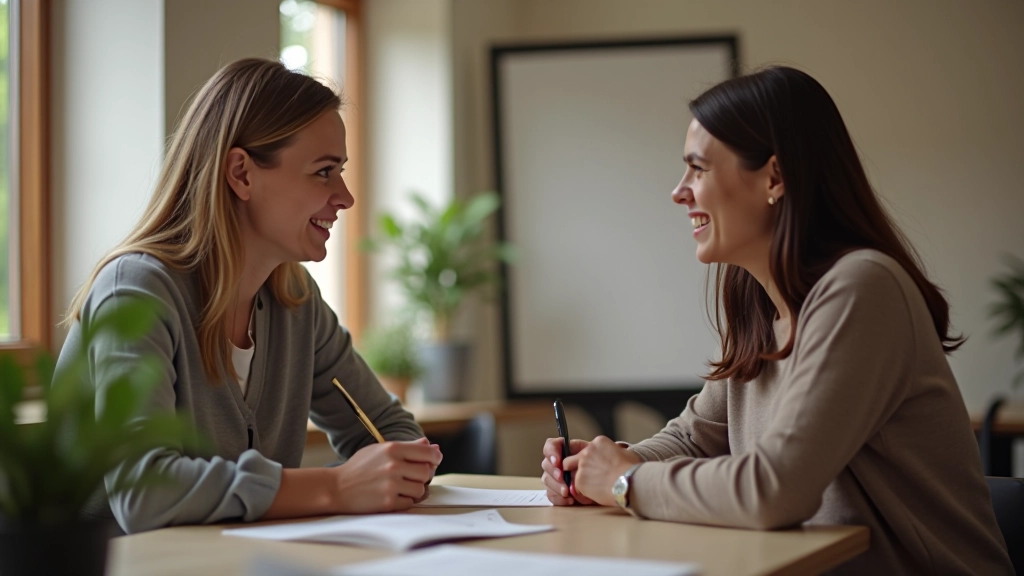 Leraar en student in gesprek