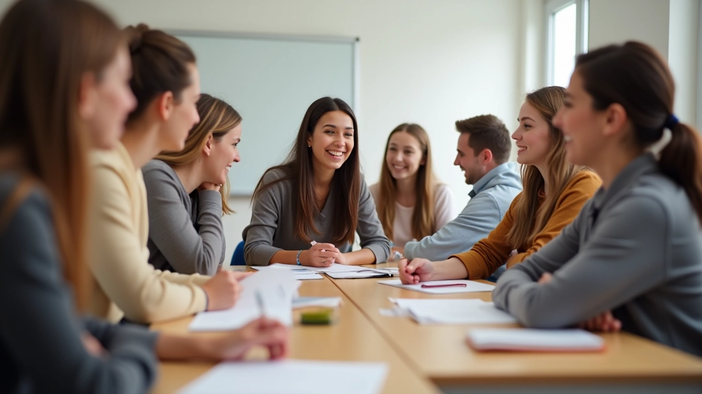 Groep studenten in Spaanse les